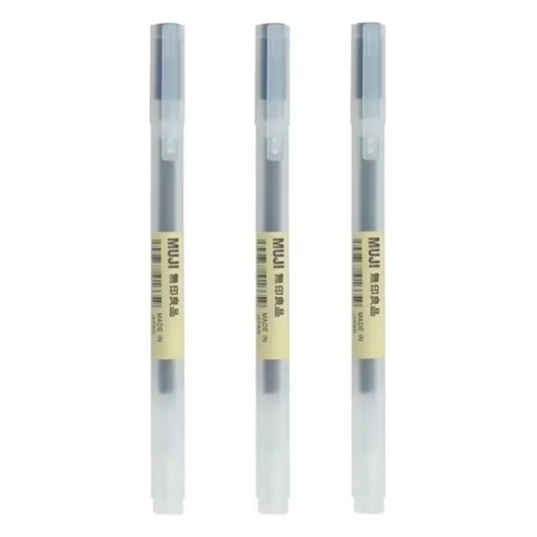 Set de 3 Lápices Muji Classic 0.38 mm Tinta Gel Azul, Negro o Rojo | Papelería Japonesa