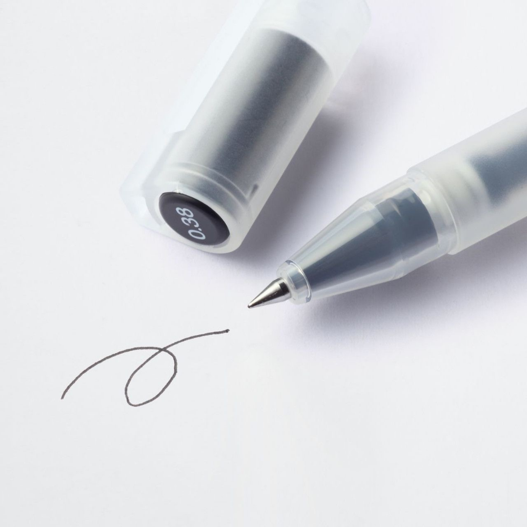 Set de 3 Lápices Muji Classic 0.38 mm Tinta Gel Negra | Papelería Japonesa