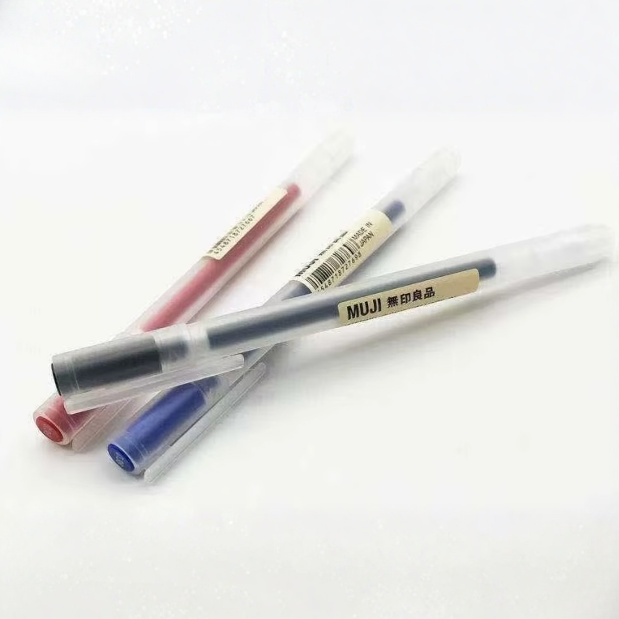 Set de 3 Lápices Muji Classic 0.38 mm Tinta Gel Azul, Negro o Rojo | Papelería Japonesa