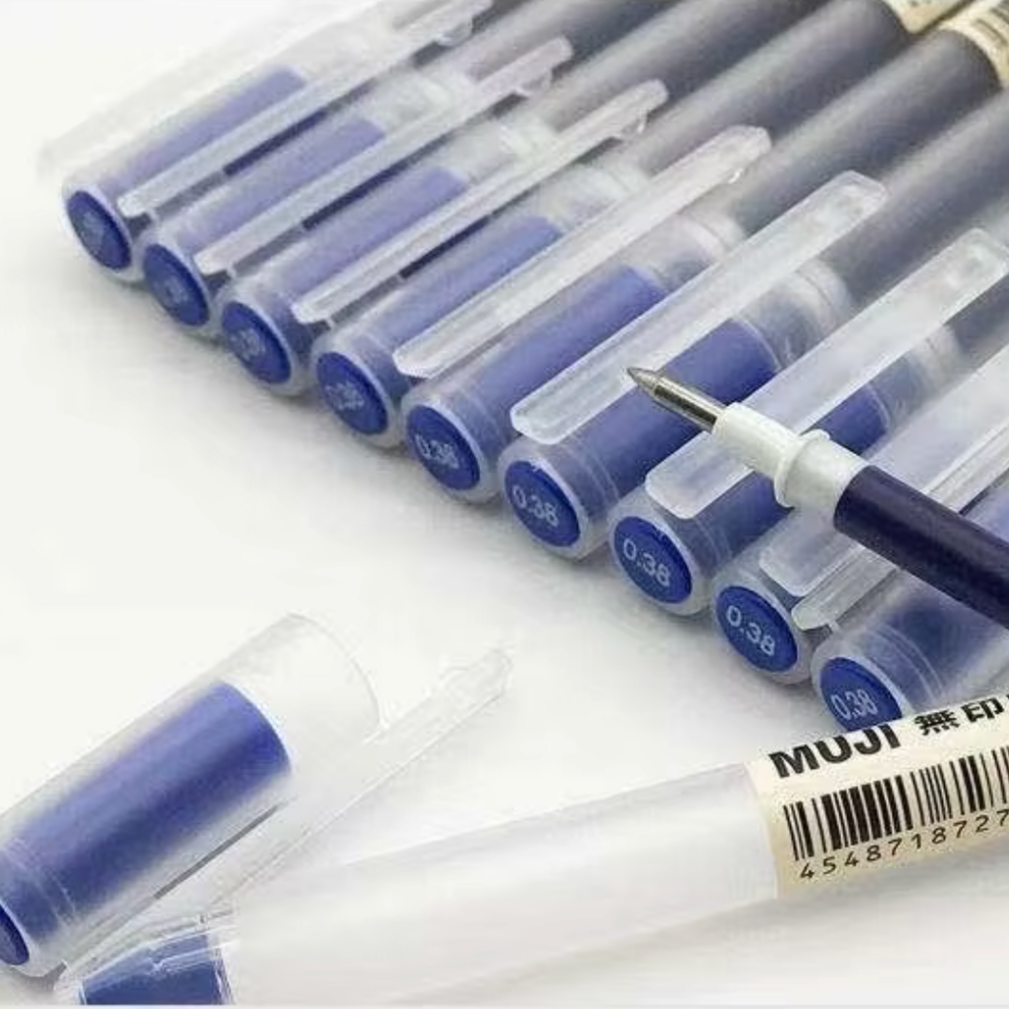 Set de 3 Lápices Muji Classic 0.38 mm Tinta Gel Azul, Negro o Rojo | Papelería Japonesa