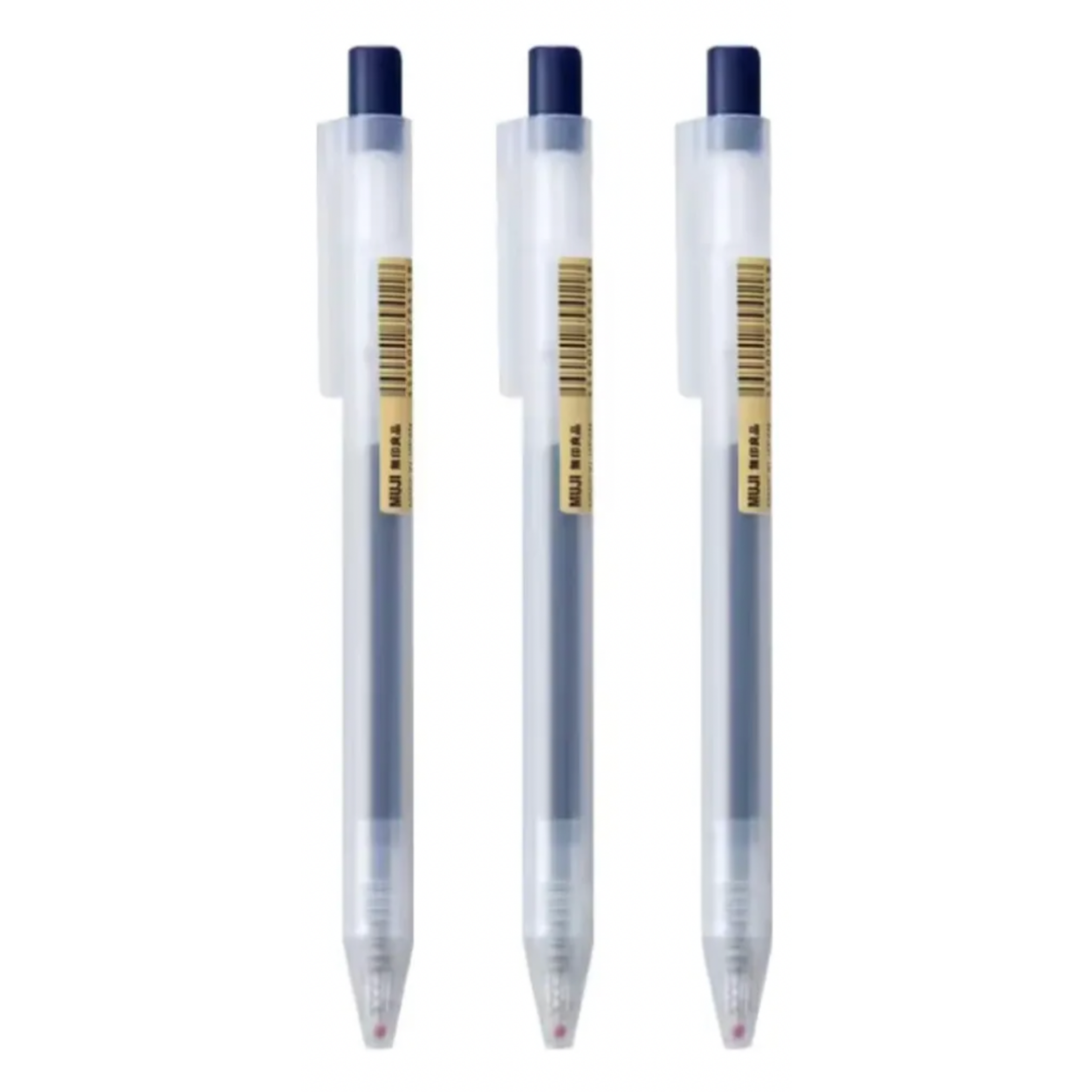 Set de 3 Bolígrafos Muji Classic Retráctiles 0.50 mm Tinta Gel Negra, Azul o Azul Oscuro | Papelería Japonesa