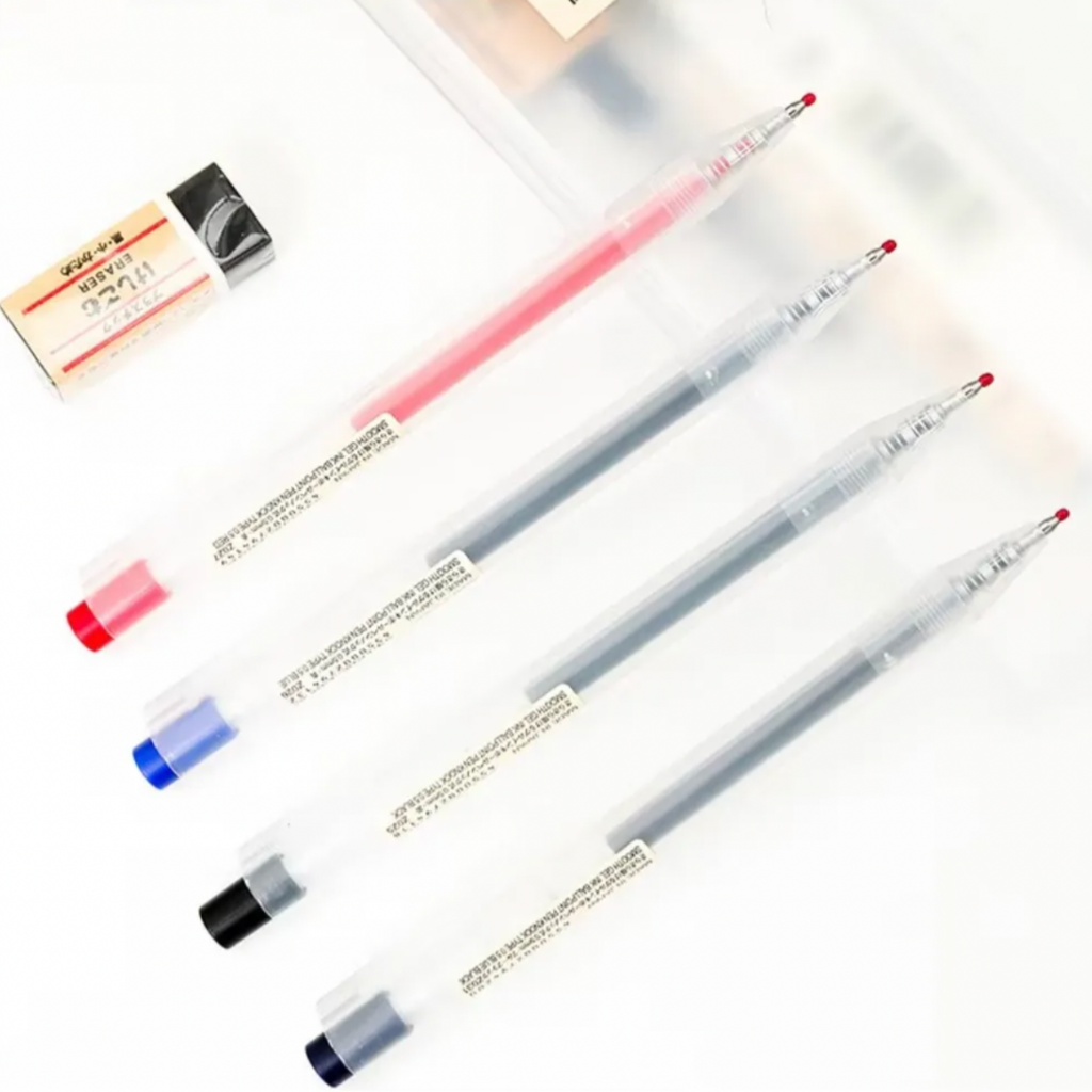 Set de 3 Bolígrafos Muji Classic Retráctiles 0.50 mm Tinta Gel Negra, Azul o Azul Oscuro | Papelería Japonesa