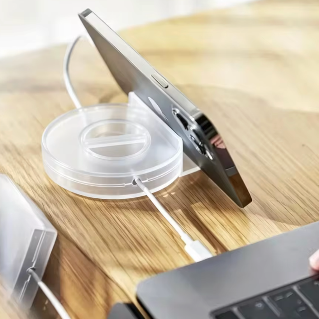 Organizador de Cables Retráctil Transparente | Porta Cables Compacto para USB, Audífonos y Cargadores
