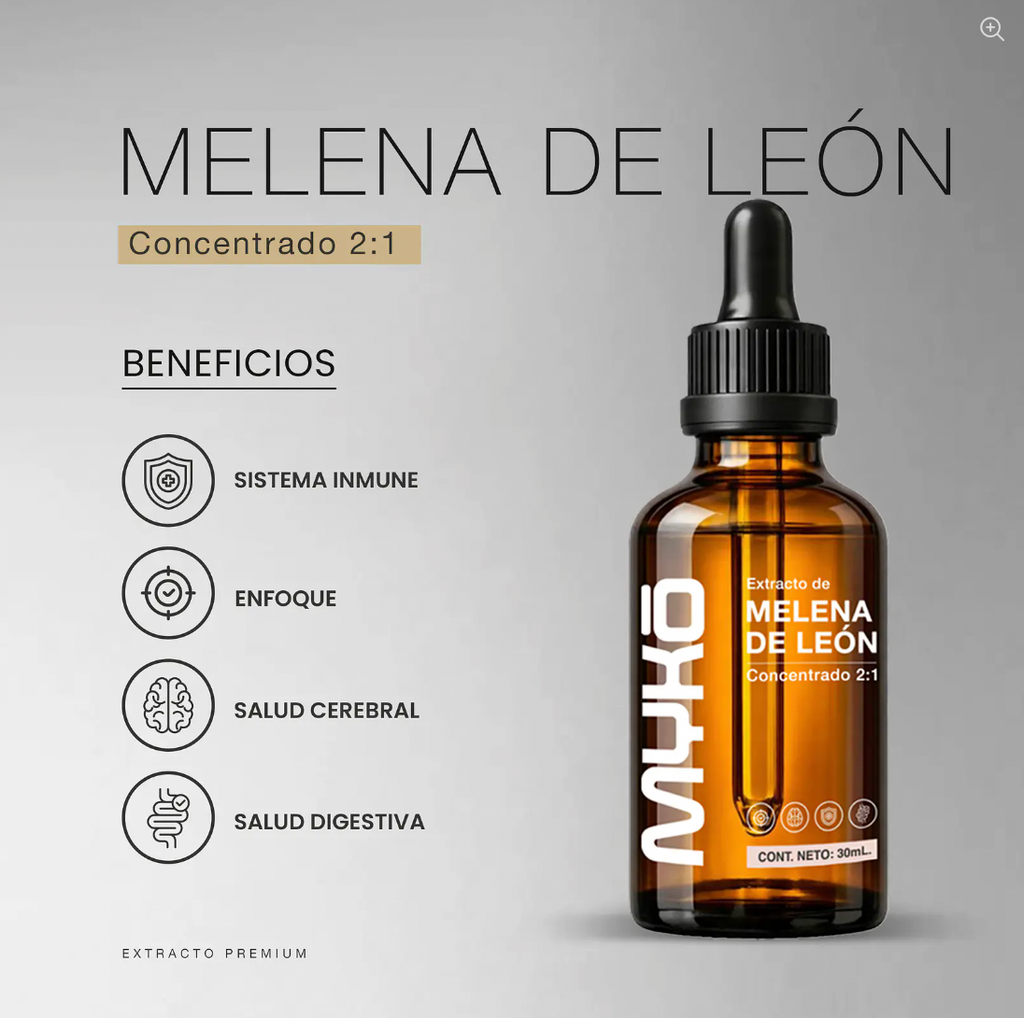 Extracto de Melena de León | Hongo Adaptógeno para la Concentración, Memoria y Claridad Mental