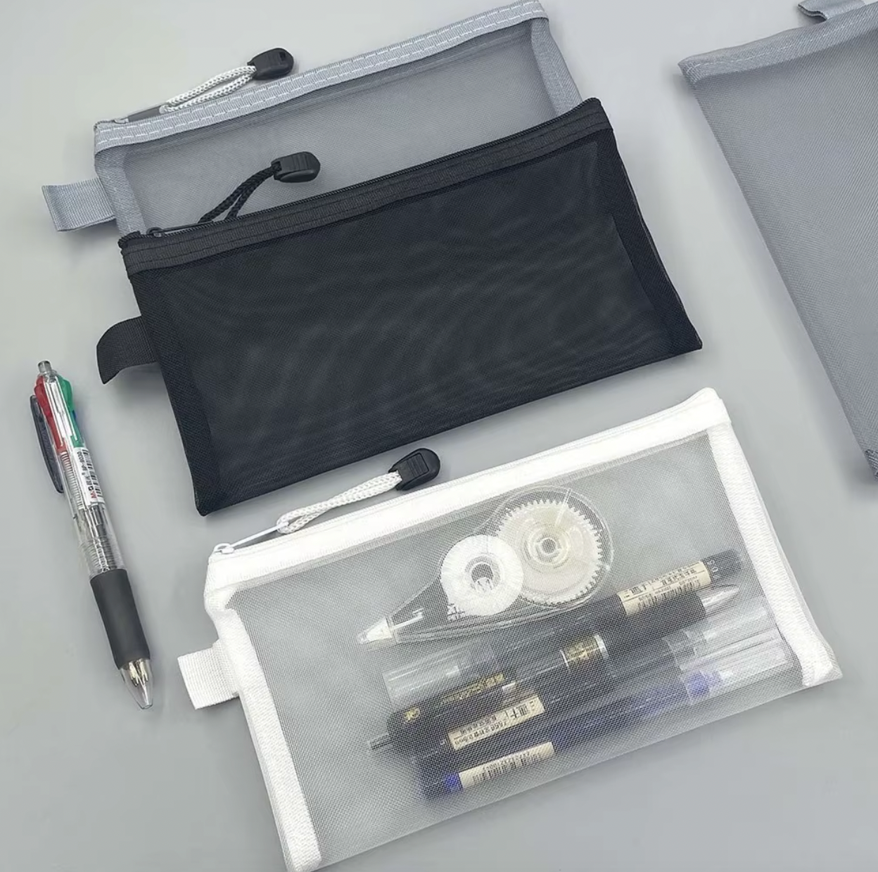 Estuche de Malla Transparente | Organizador Minimalista para Lápices y Accesorios